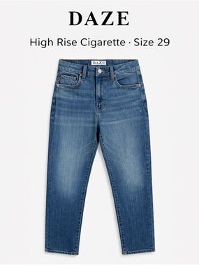 DAZE High Rise Straight Cigarette Jeans Size 29 NWT Blue Denim Vintage Style